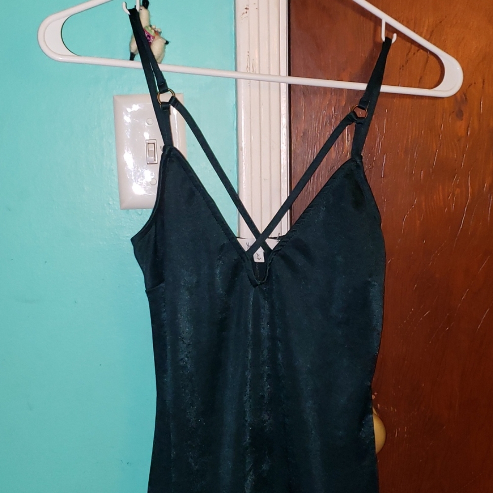 Dark Green Cross Front Gown